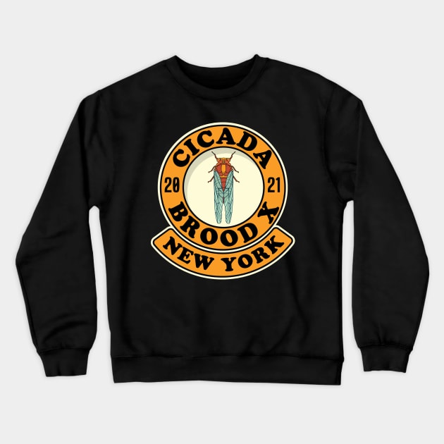 Cicada 2021 Brood X New York NY Crewneck Sweatshirt by Huhnerdieb Apparel